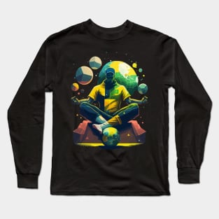 Brazil Soccer Meditating Magic Artwork Long Sleeve T-Shirt